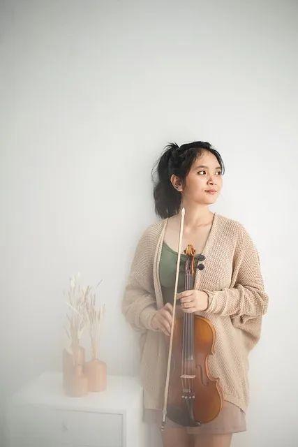 woman, violin, model