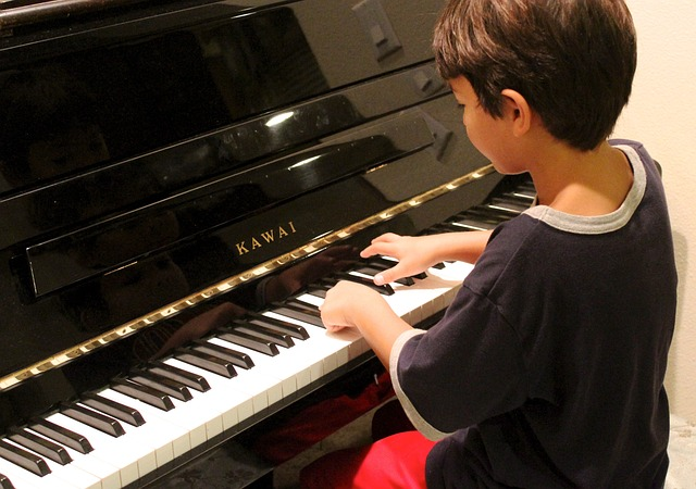 piano, boy, playing