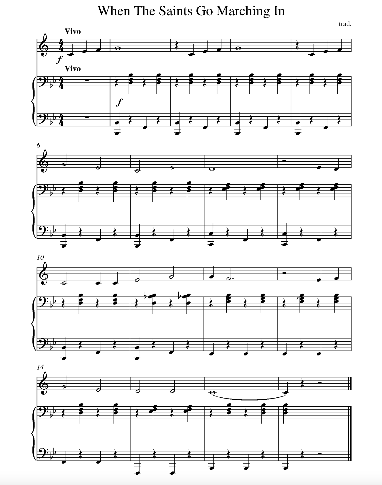 When the Saints Go Marching In clarinet sheet music