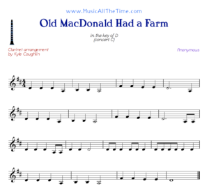 Old MacDonald Had a Farm clarinet sheet music